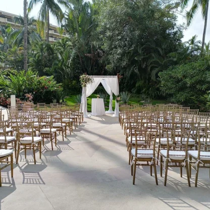 Ceremony decor at La Plazita wedding venue in Barcelo Puerto Vallarta