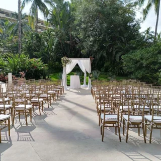 Ceremony decor at La Plazita wedding venue in Barcelo Puerto Vallarta