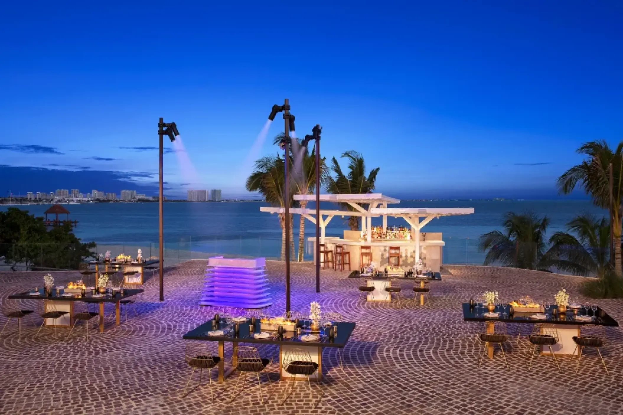 Rooftop wedding reception at Breathless Cancun Soul, Cancun