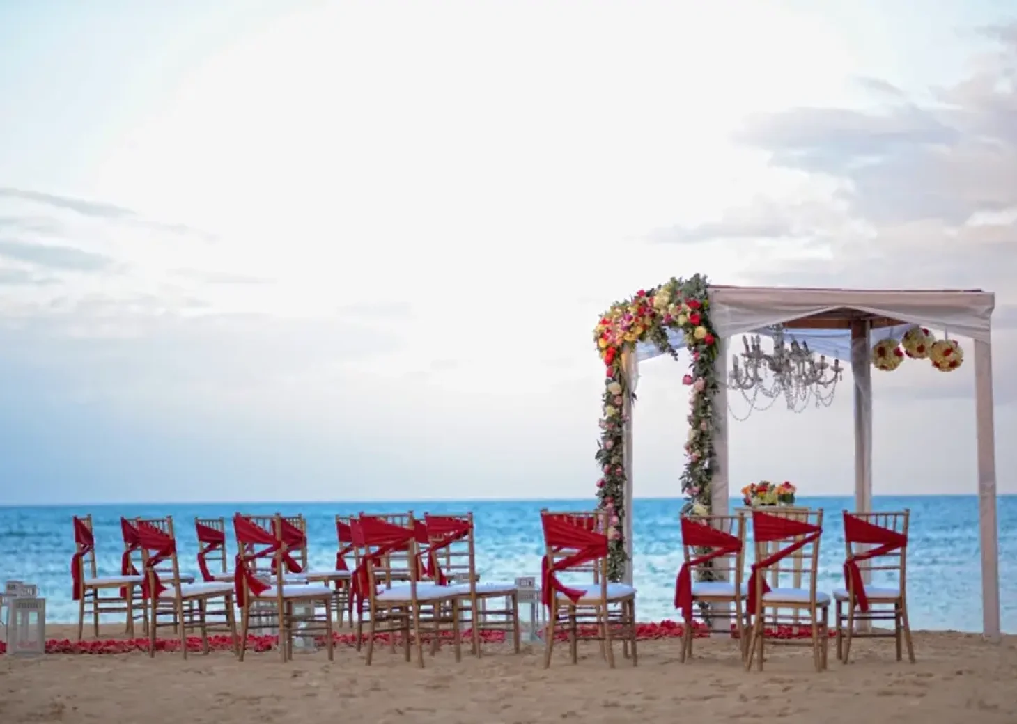 Ceremony decor on the beach at Breathless Punta Cana