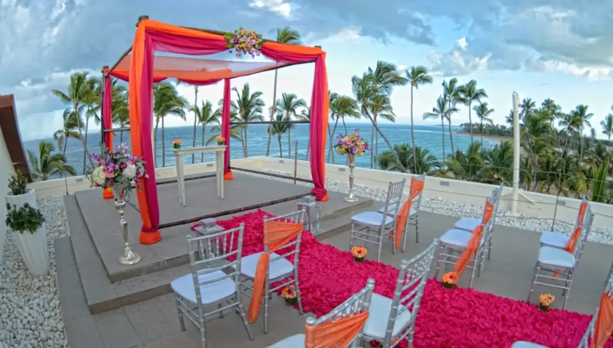 Ceremony on the sky rooftop at Breathless Punta Cana