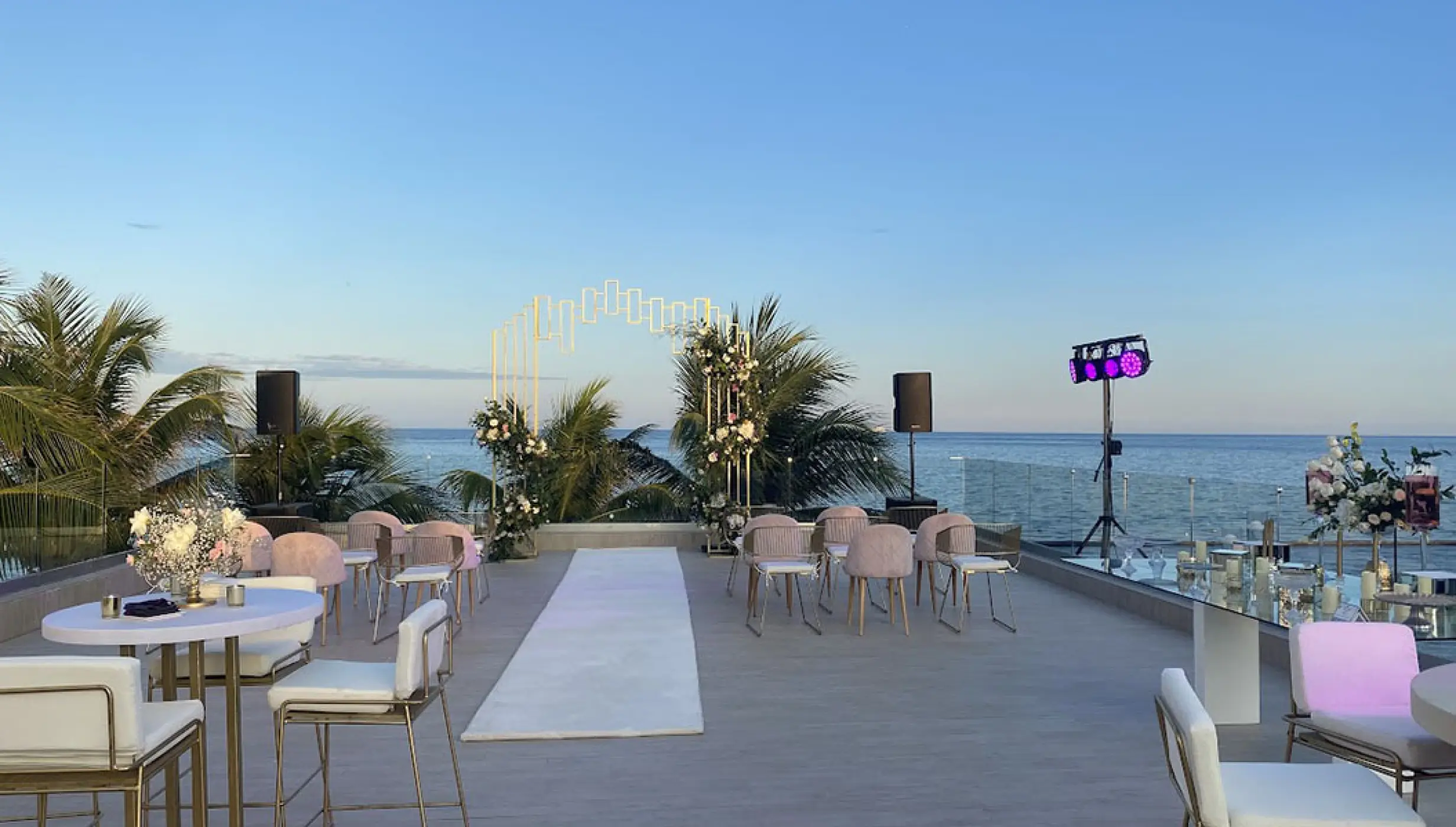 Wedding Ceremony in the love terrace at breathless riviera cancun