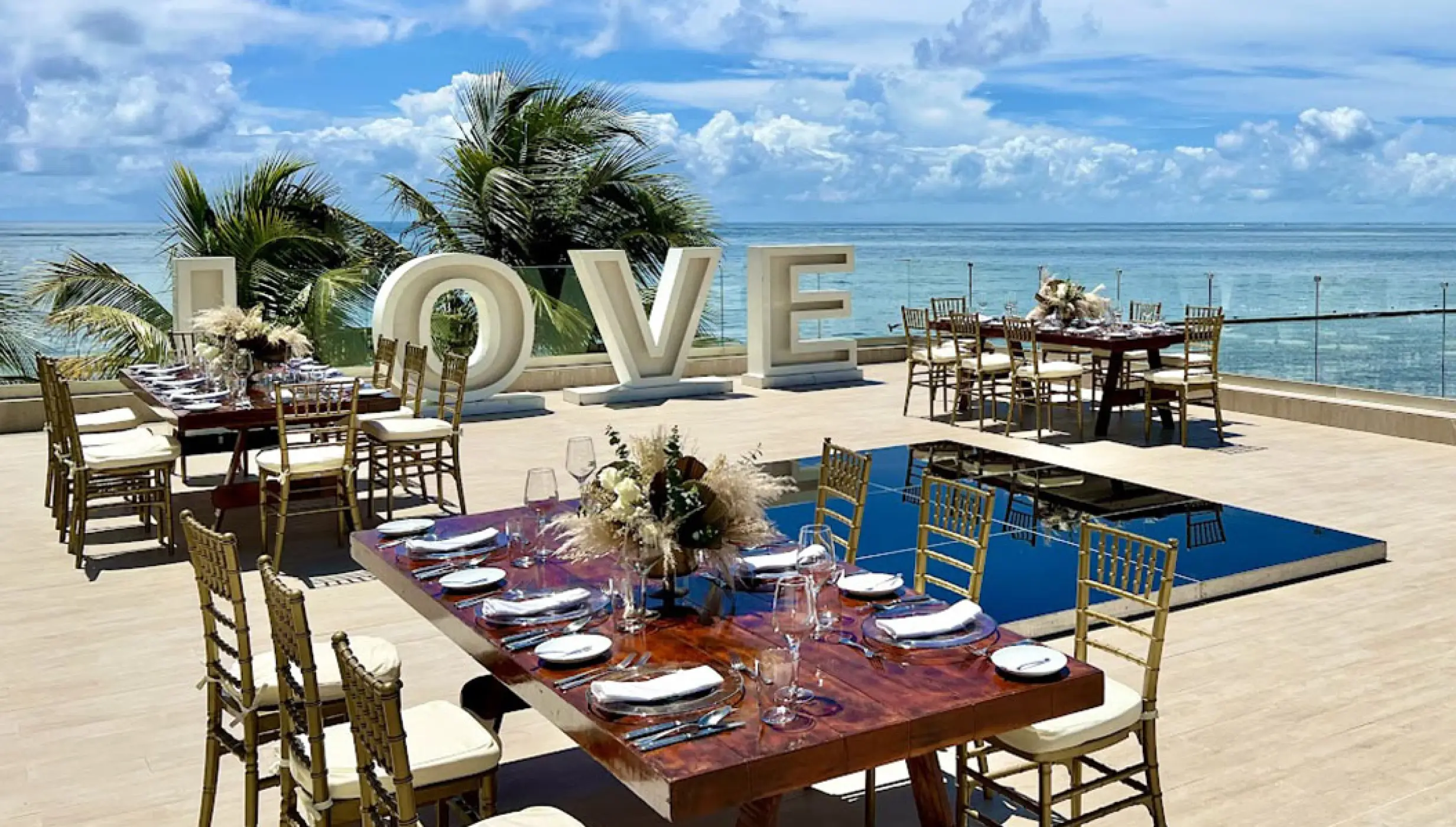Wedding Ceremony in the love terrace at breathless riviera cancun
