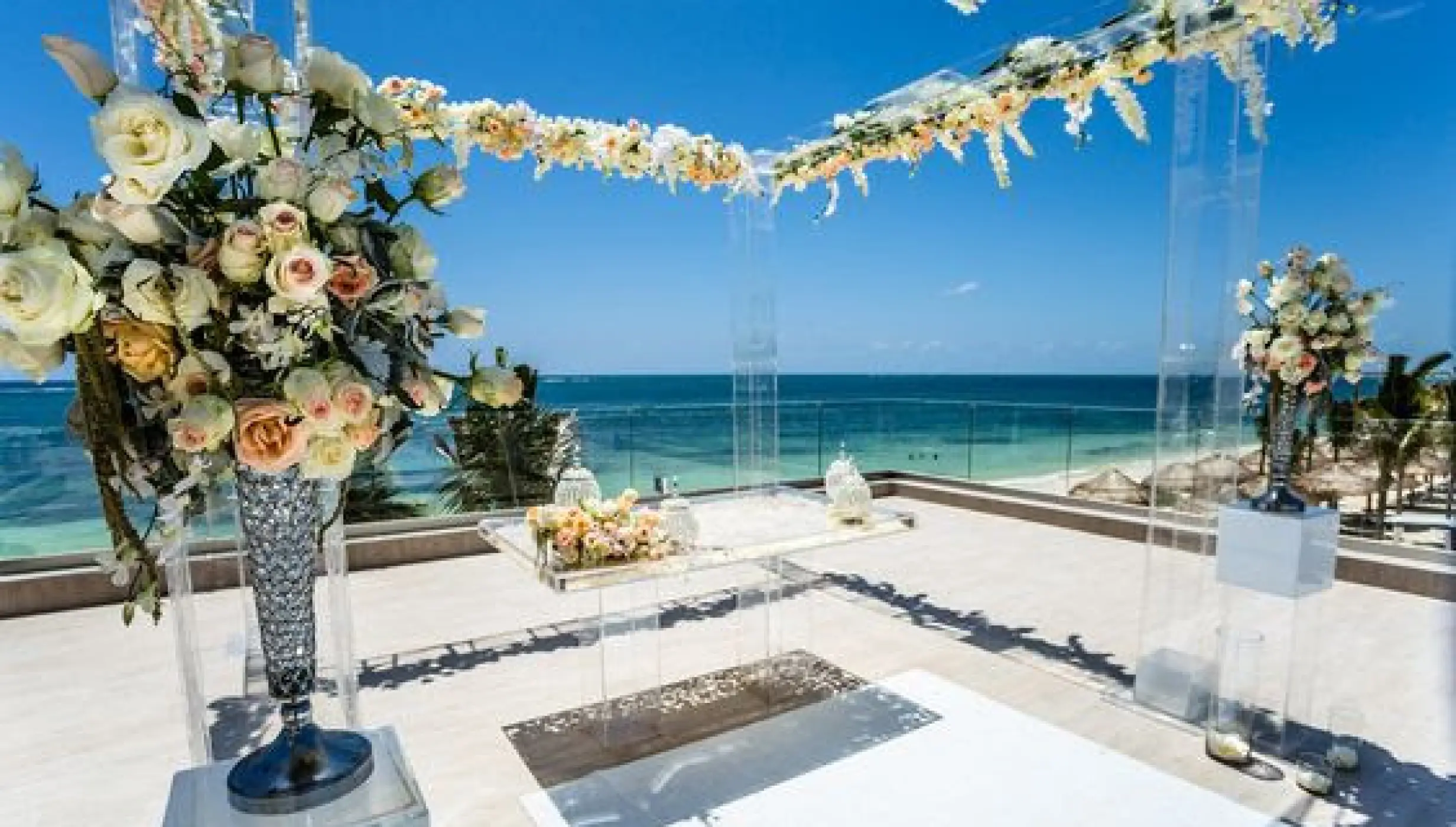 Wedding Ceremony in the love terrace at breathless riviera cancun