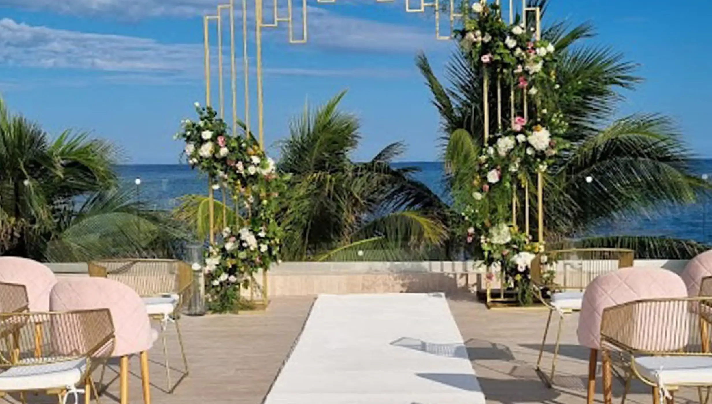 Wedding Ceremony in the love terrace at breathless riviera cancun