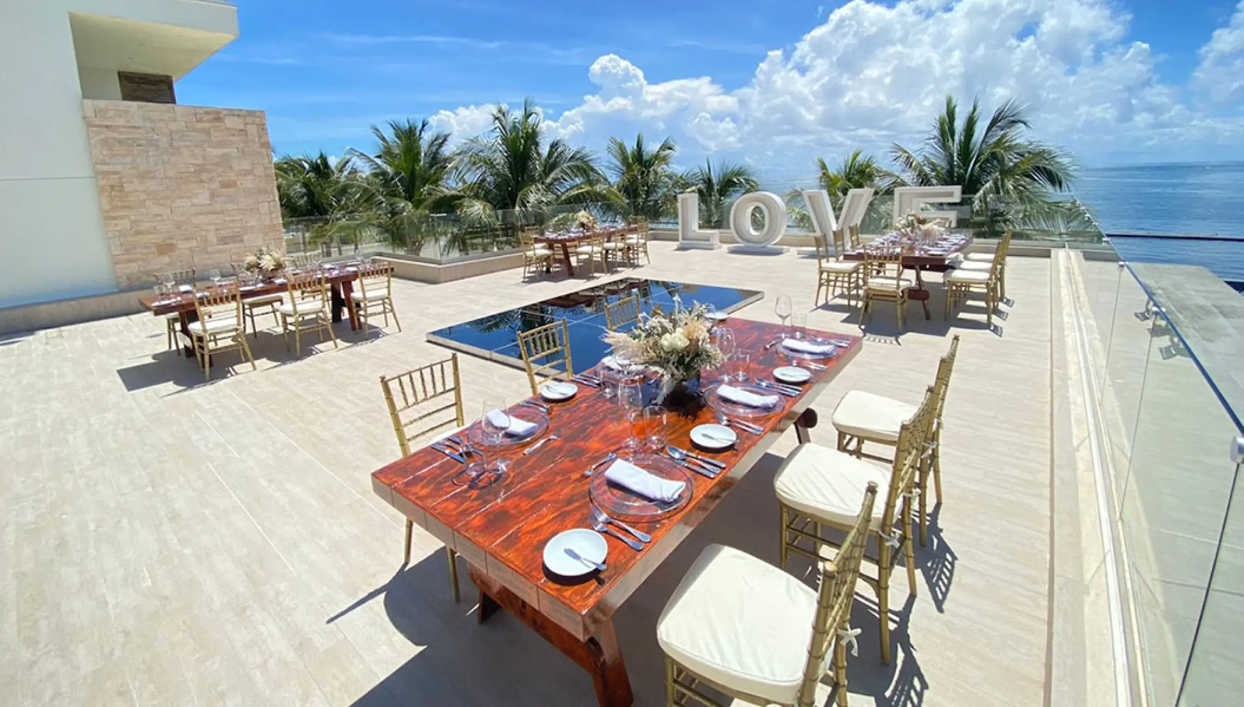 Wedding Ceremony in the love terrace at breathless riviera cancun