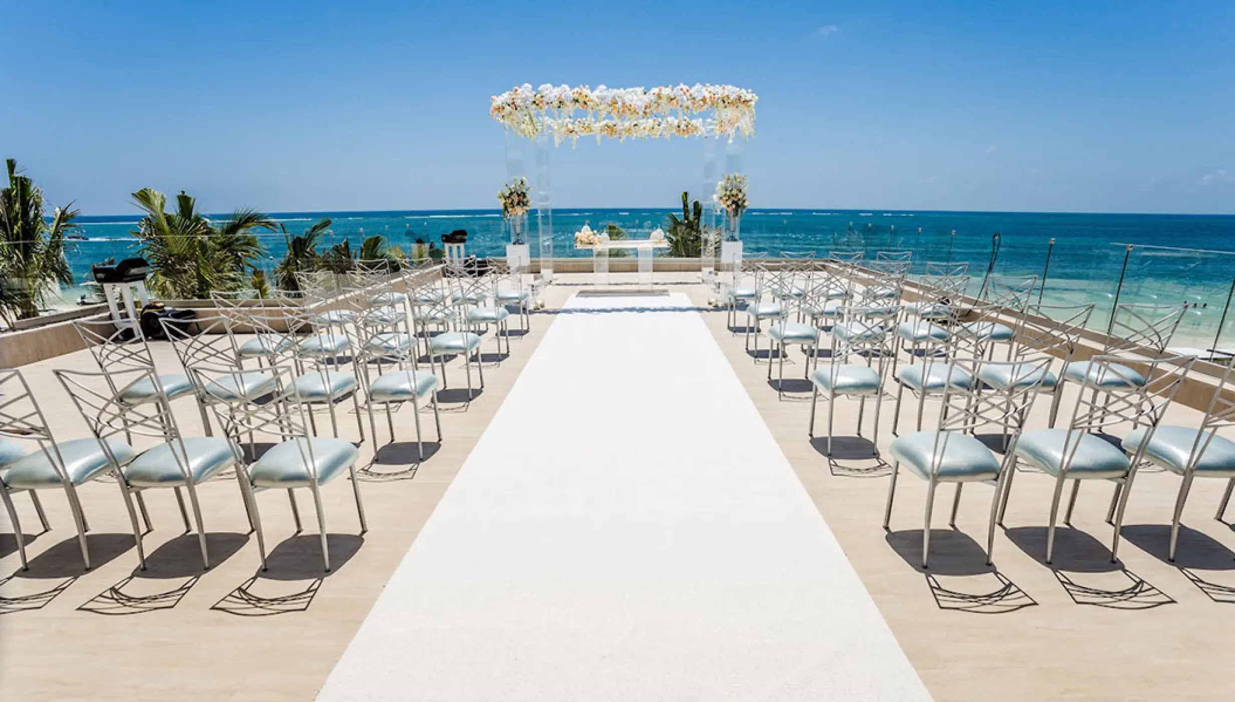 Wedding Ceremony in the love terrace at breathless riviera cancun