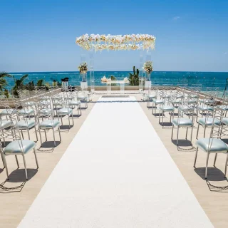 Wedding Ceremony in the love terrace at breathless riviera cancun