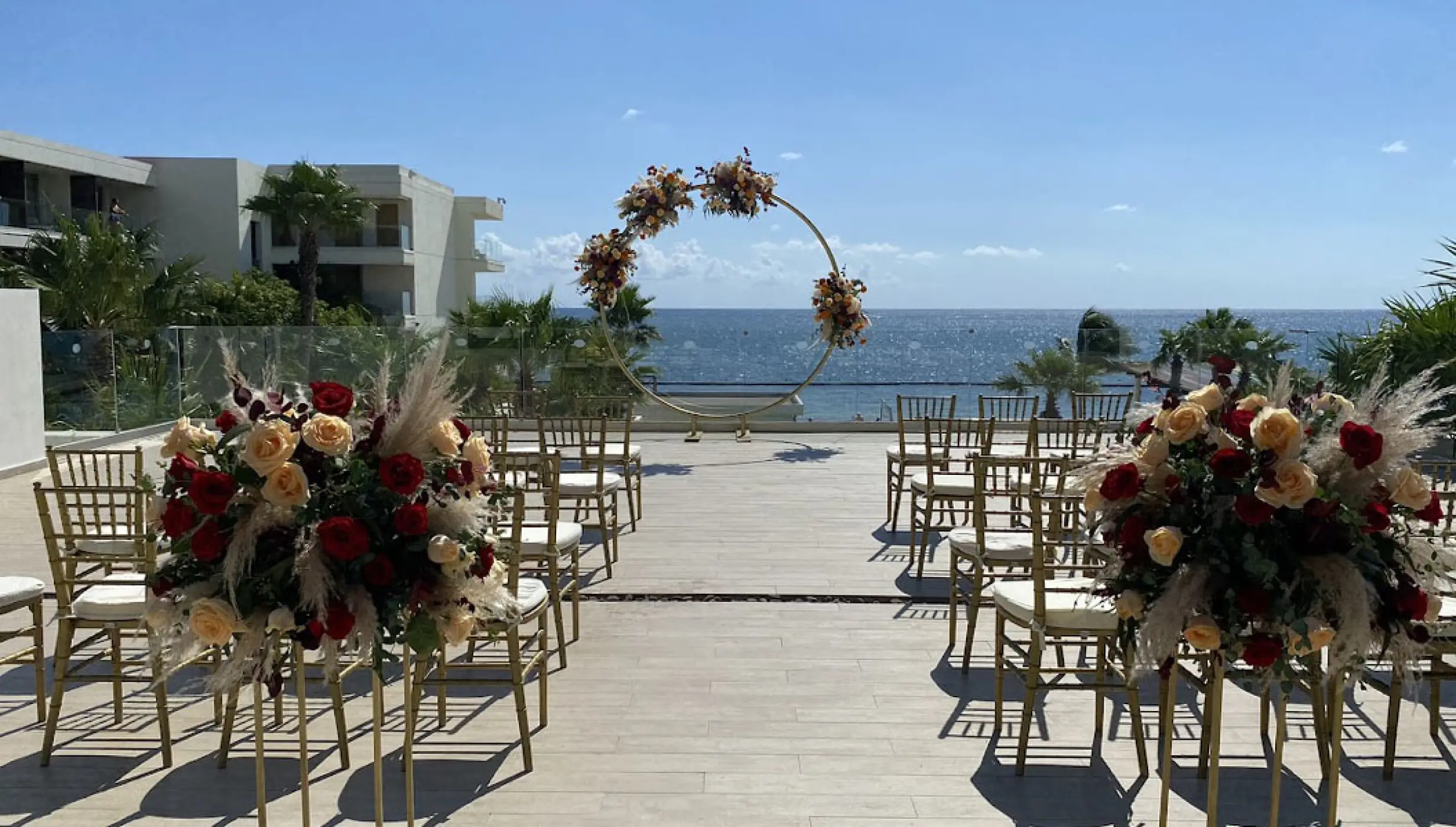 Wedding decor in the purple terrace at breathless riviera cancun