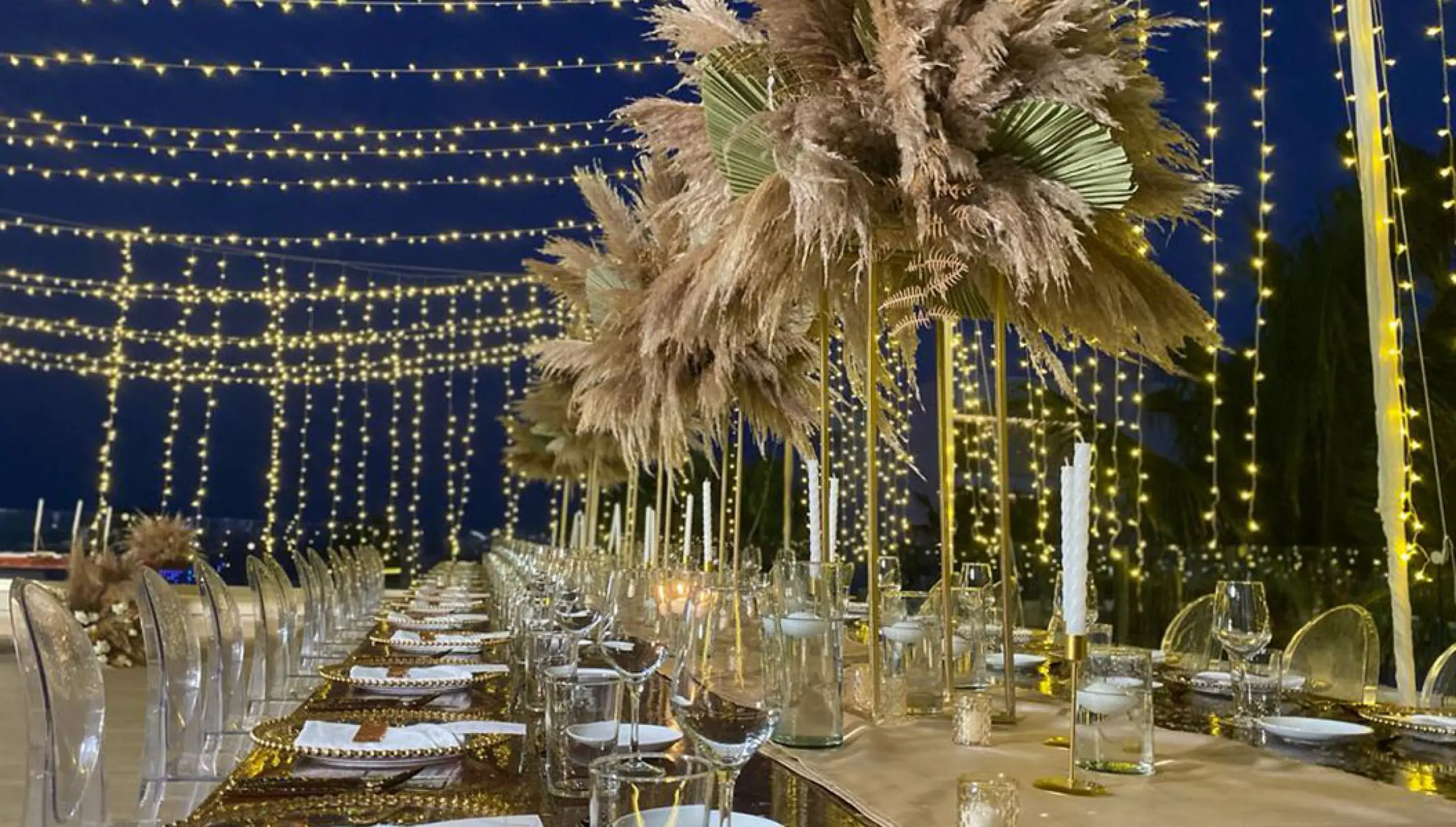 Wedding decor in the purple terrace at breathless riviera cancun
