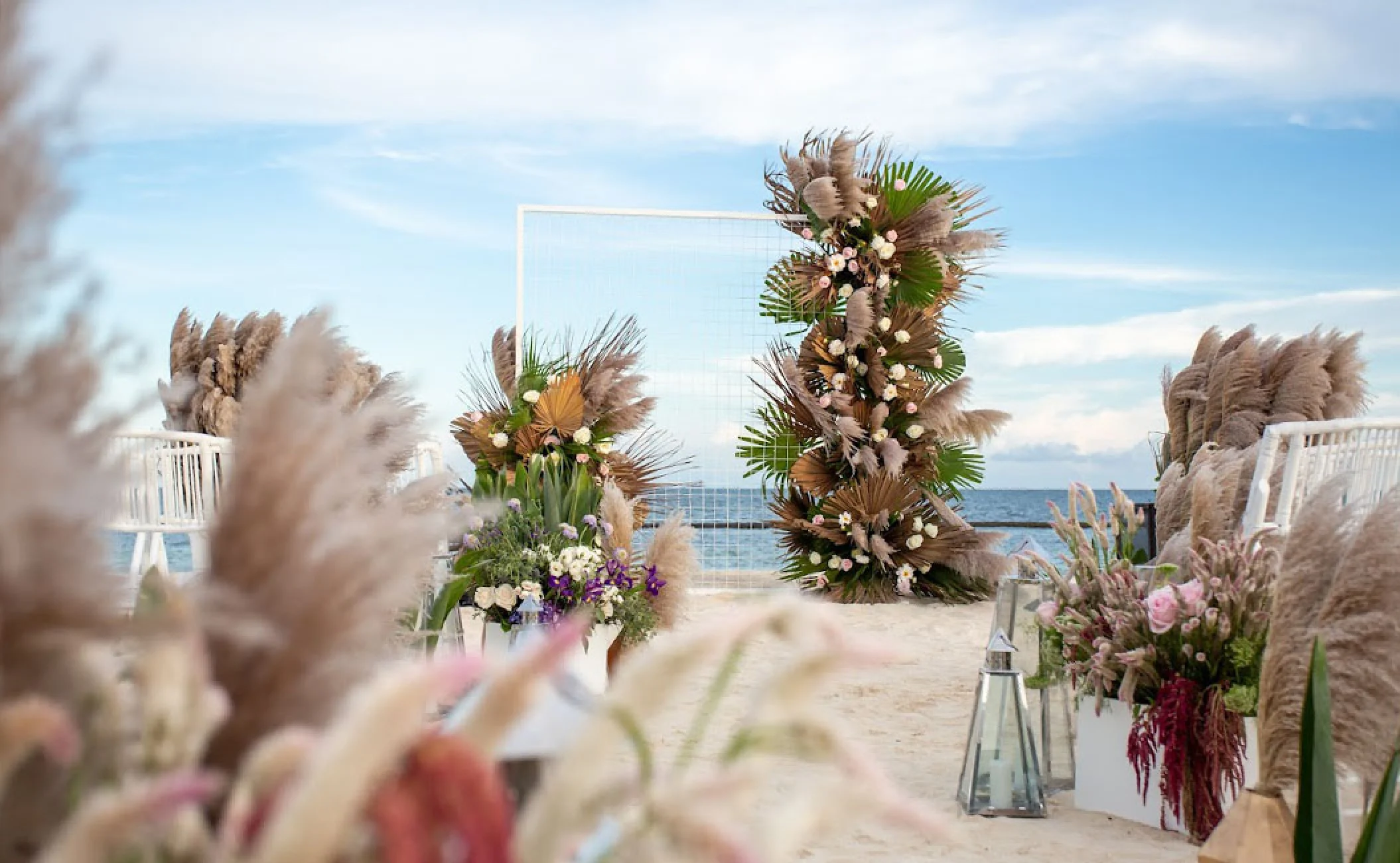 Dinner reception in the beach at breathless and secrets riviera cancun