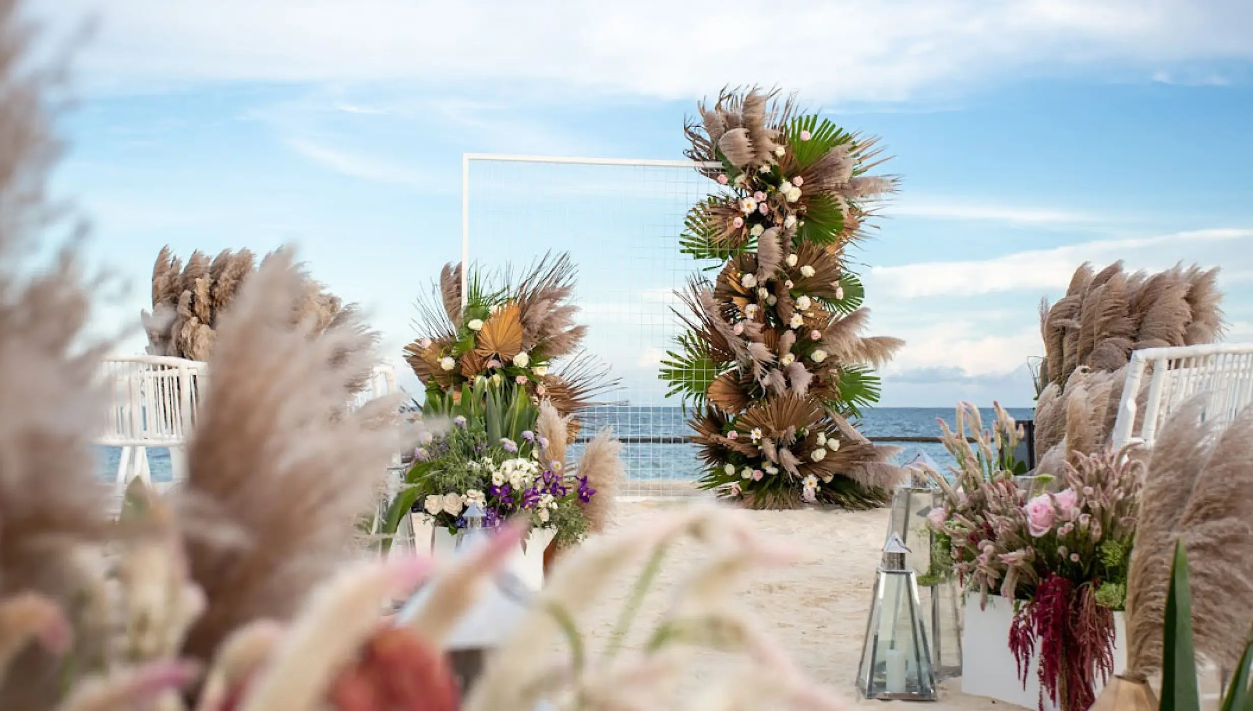 Dinner reception in the beach at breathless and secrets riviera cancun