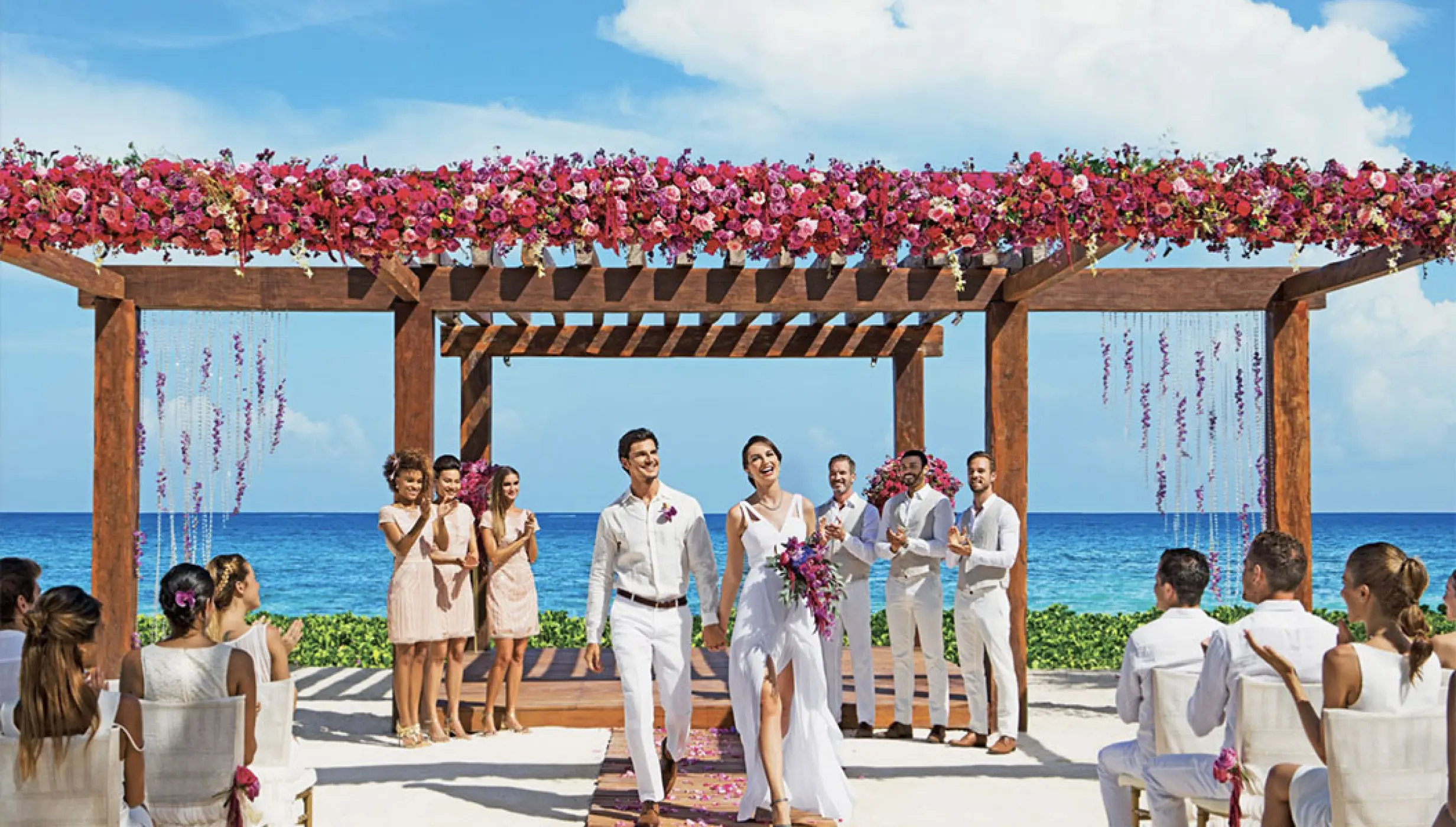 Symbolic ceremony in Xhale Gazebo at Breathless and Secrets Riviera Cancun