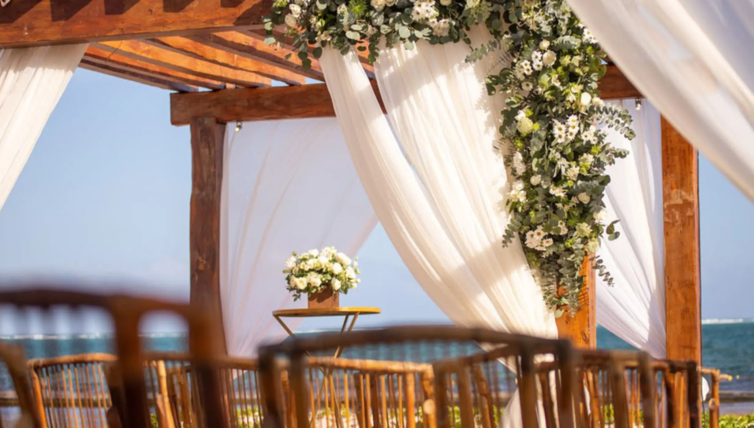 Symbolic ceremony in xhale gazebo at Breathless Riviera Cancun