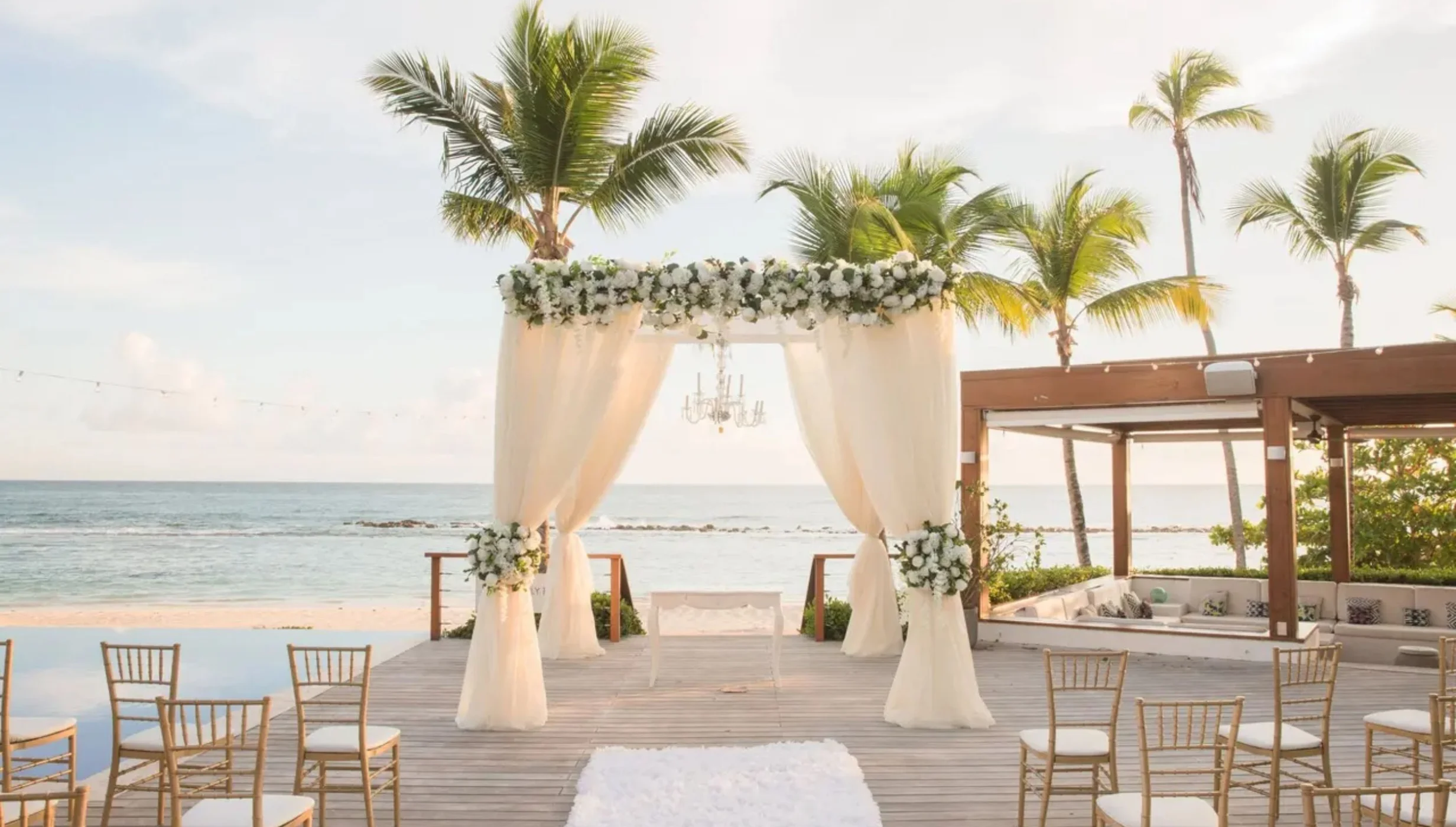 minitas beach club wedding setup at Casa de Campo