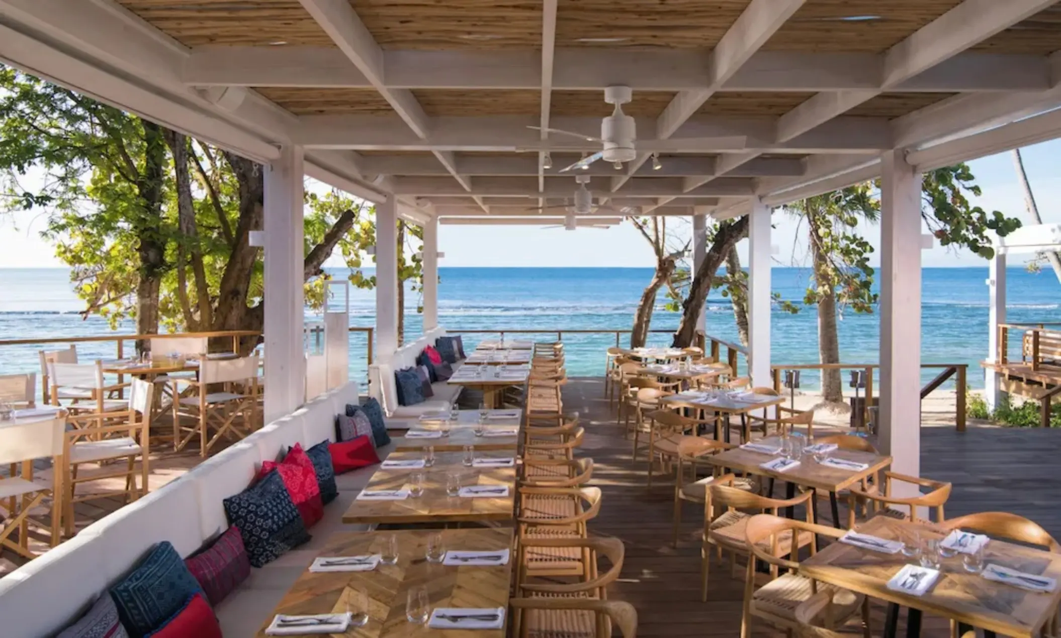 Minitas Beach Club oceanfront terrace at Casa de Campo, La Romana