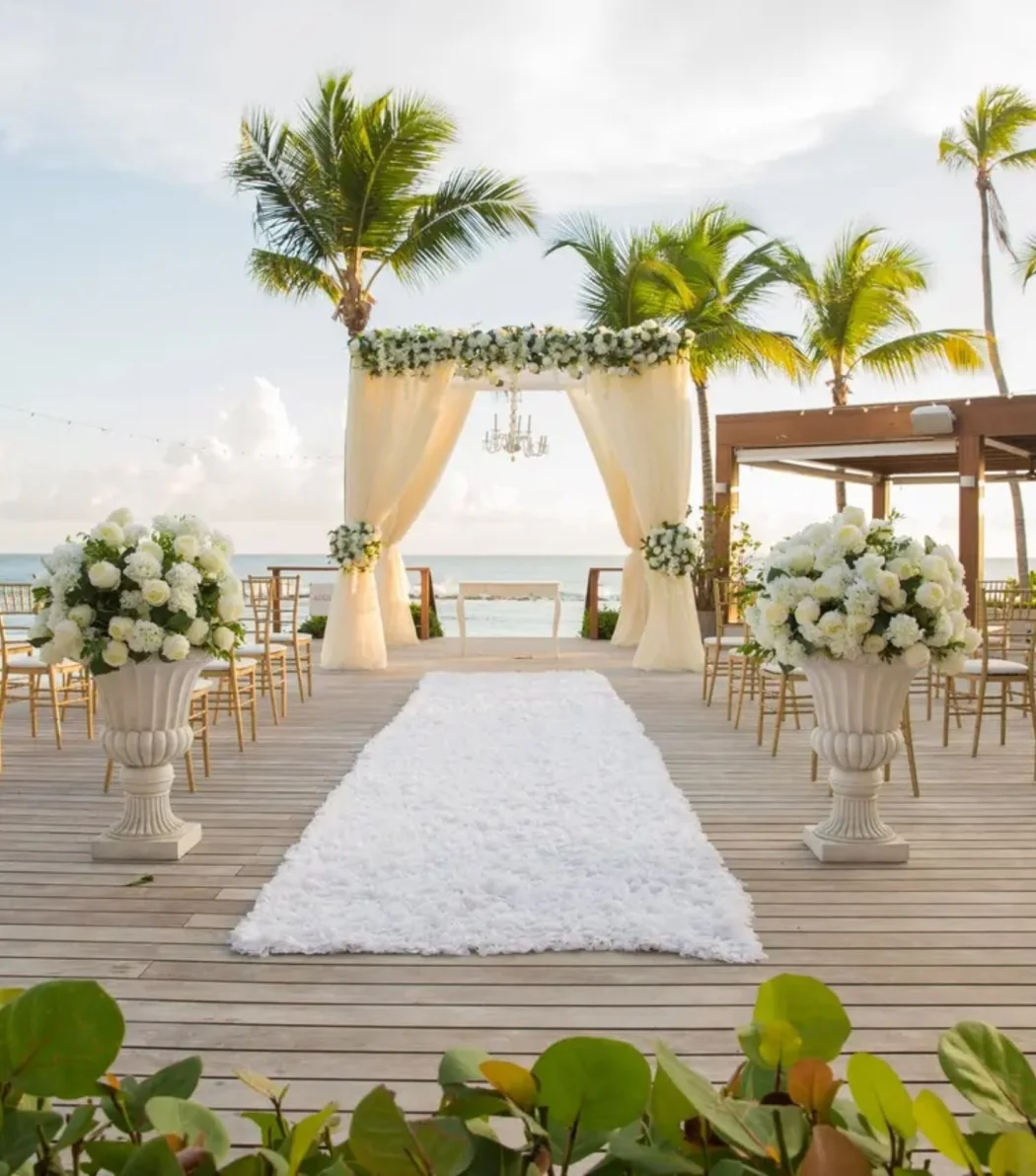 minitas beach club wedding setup at Casa de Campo