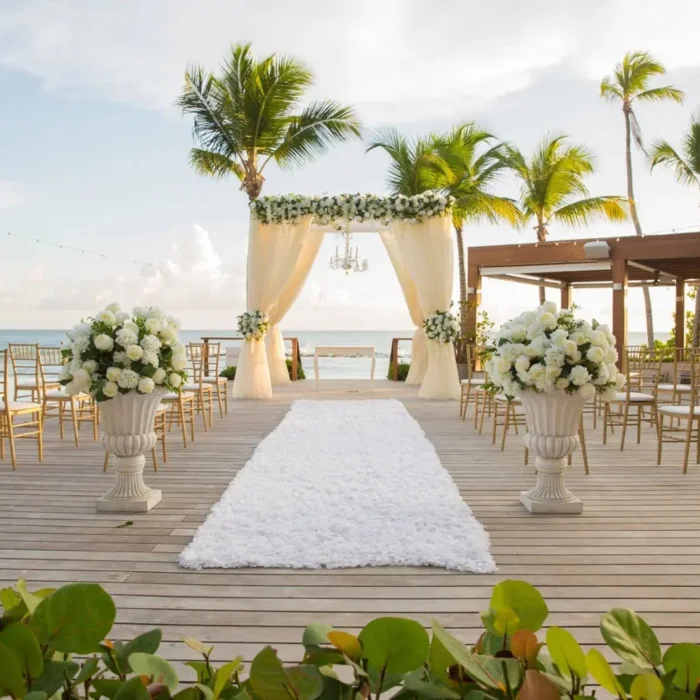 minitas beach club wedding setup at Casa de Campo