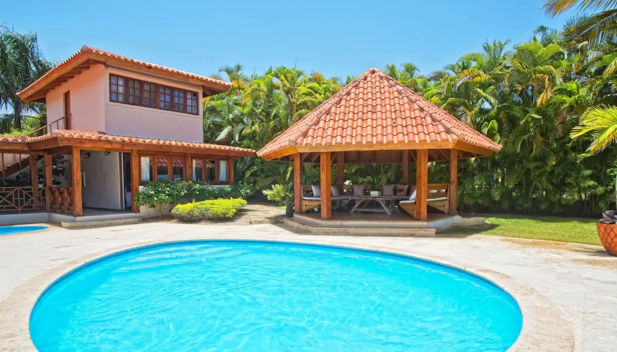 Private villa pool and gazebo at Casa de Campo, La Romana