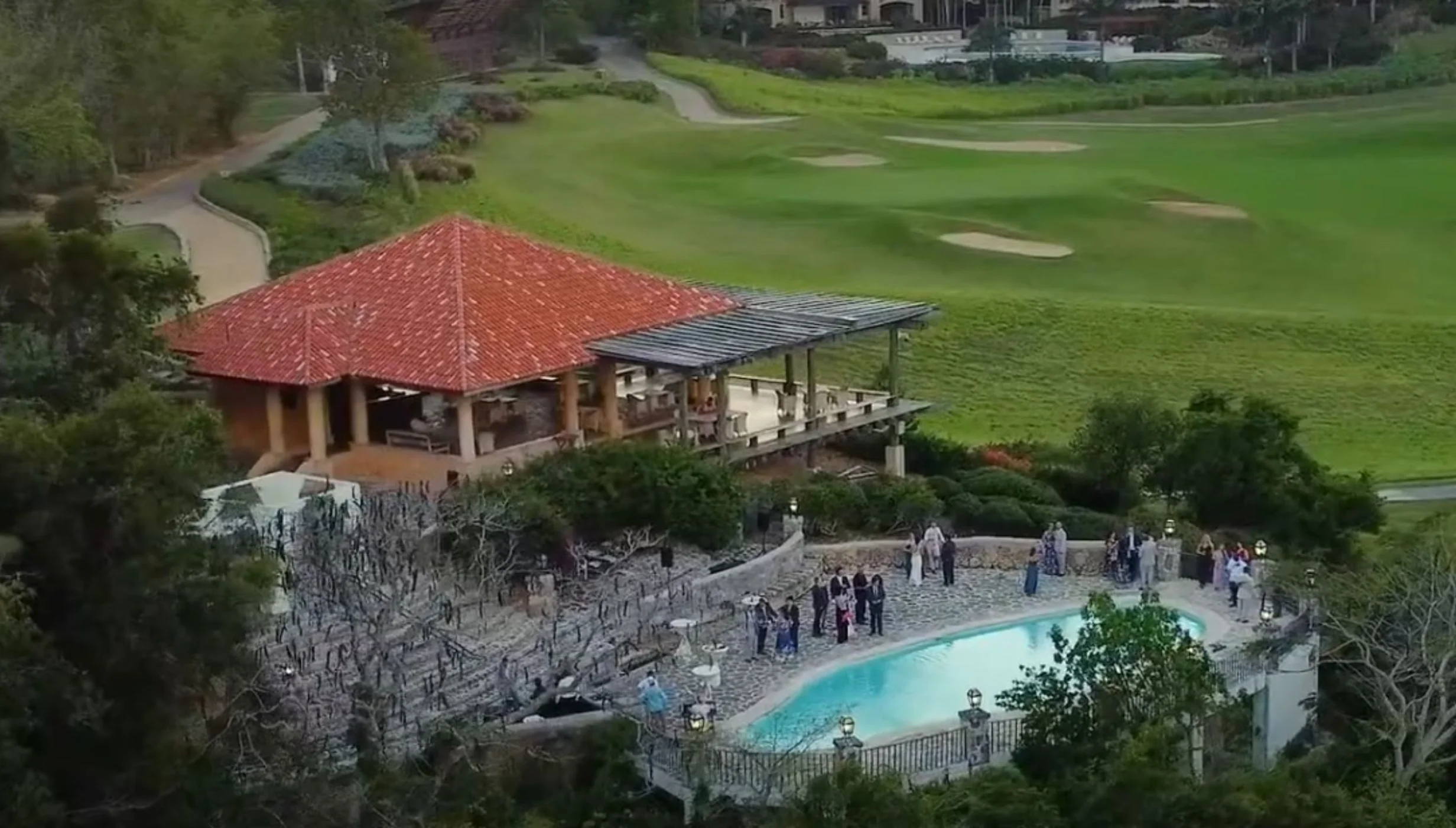 pool terrace at the dye fore at Casa de Campo