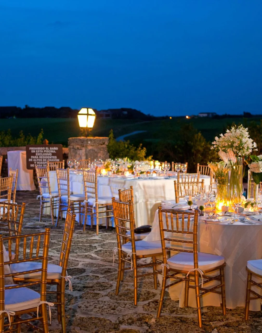 pool terrace at the dye fore venue at Casa de Campo