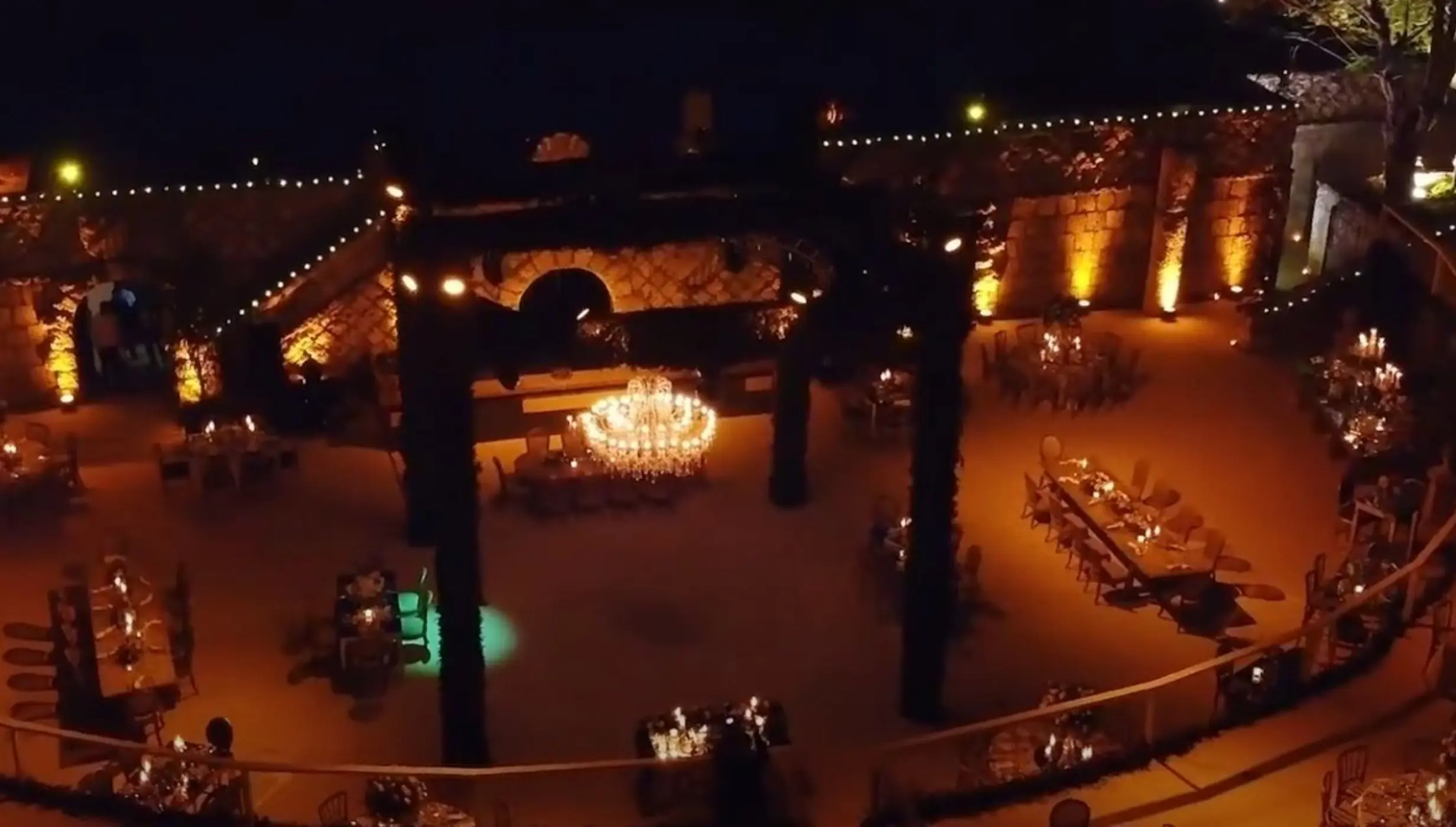 Outdoor wedding reception at the amphitheater at Casa de Campo, La Romana