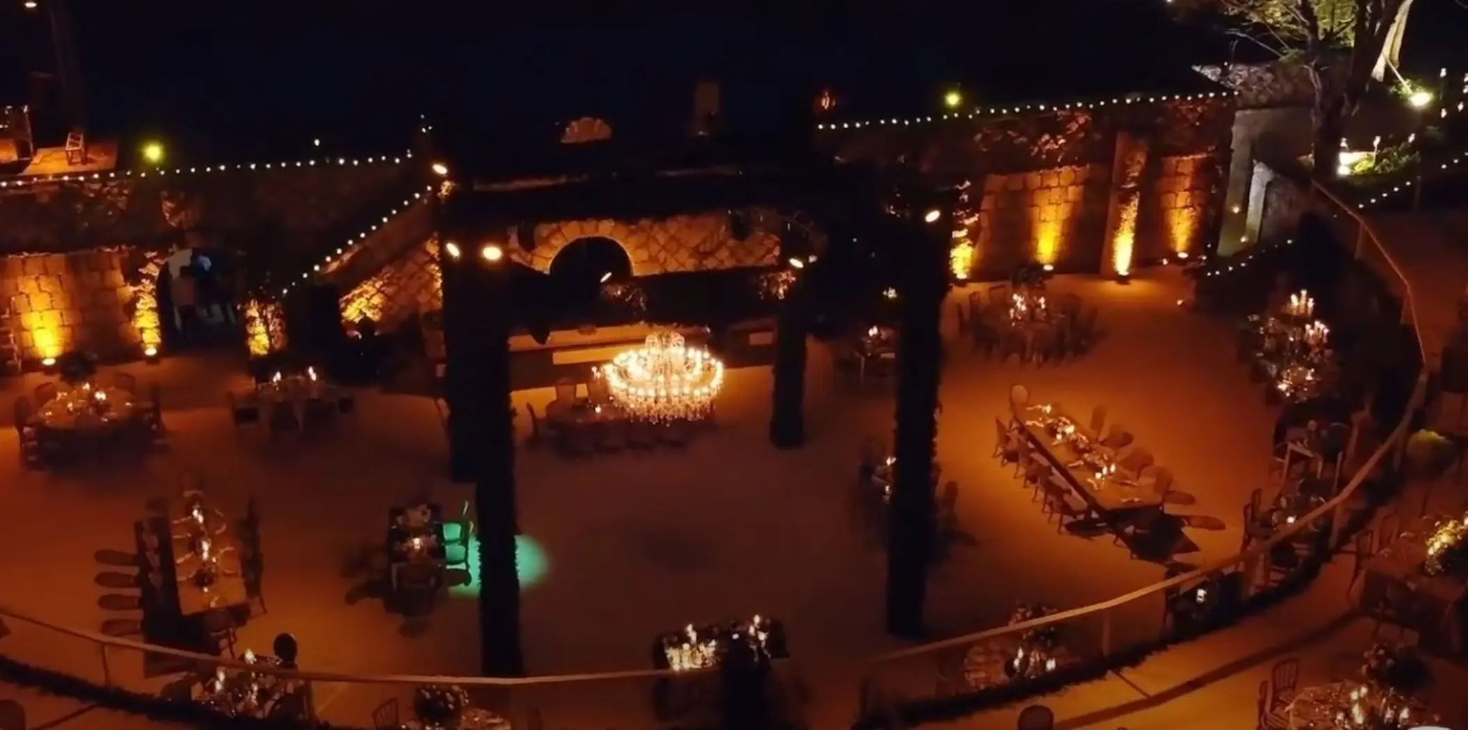 Outdoor wedding reception at the amphitheater at Casa de Campo, La Romana