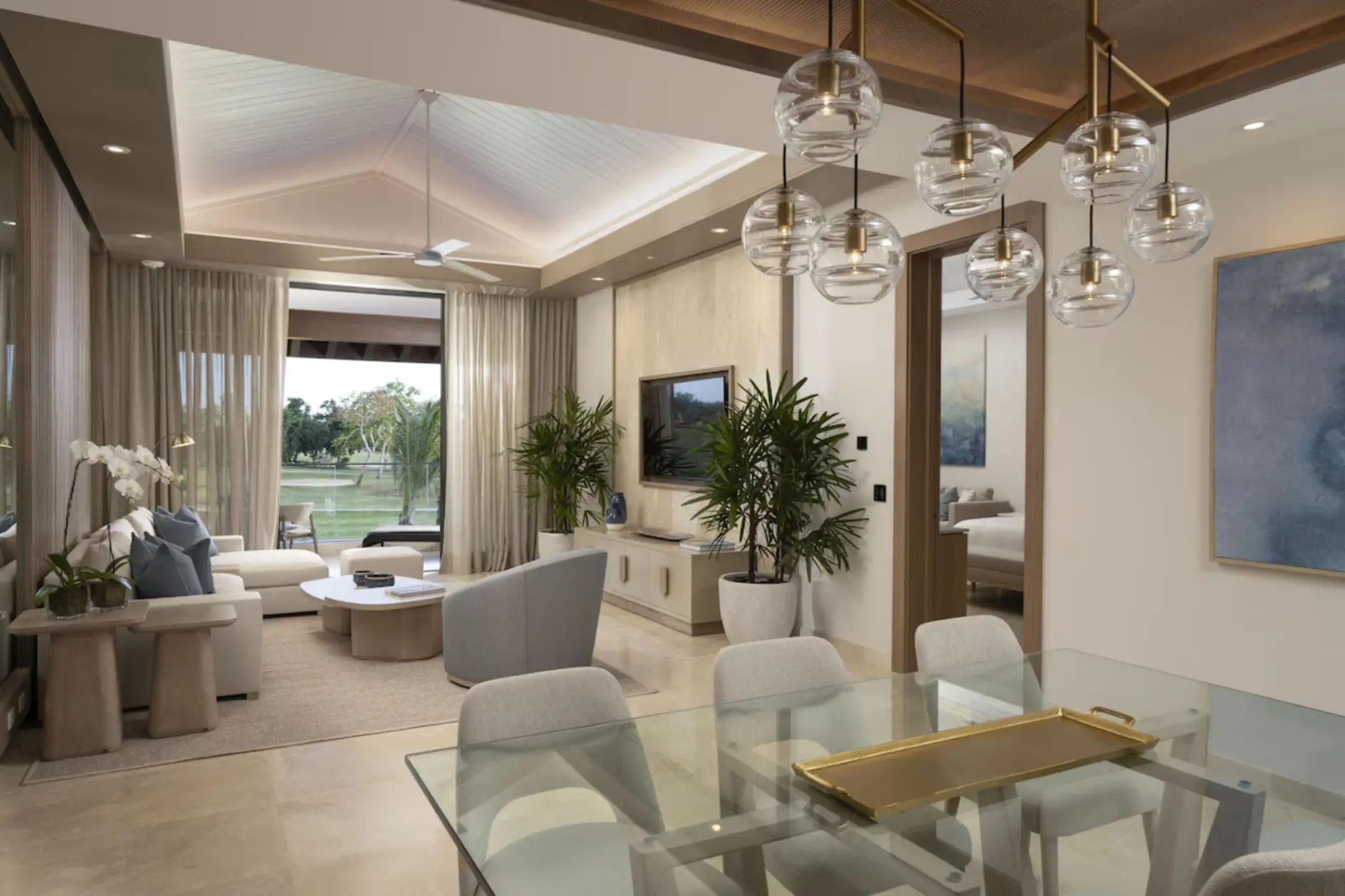 Modern two-bedroom luxury villa interior at Casa de Campo, La Romana