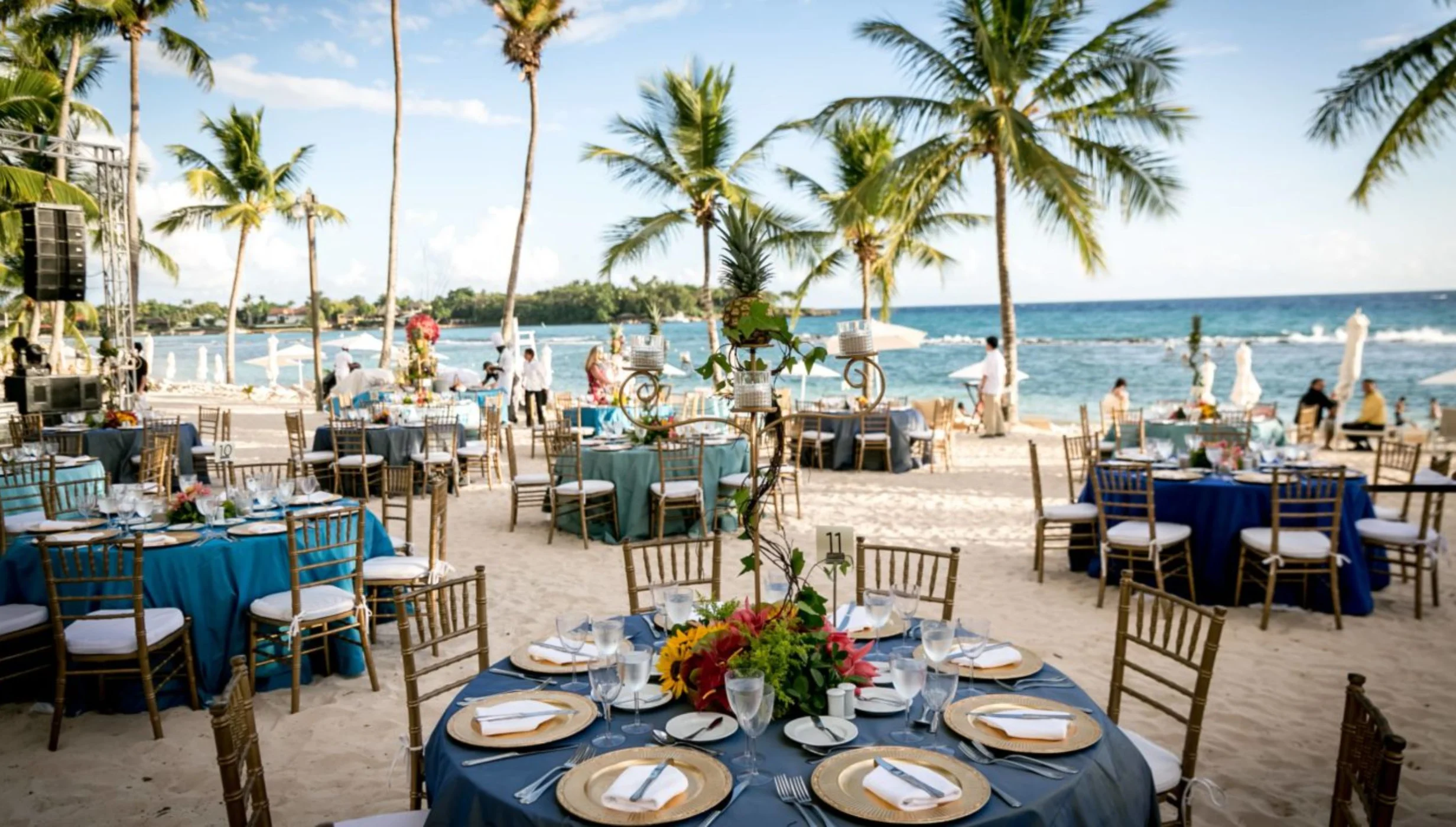 wedding reception at the minitas beach club at Casa de Campo