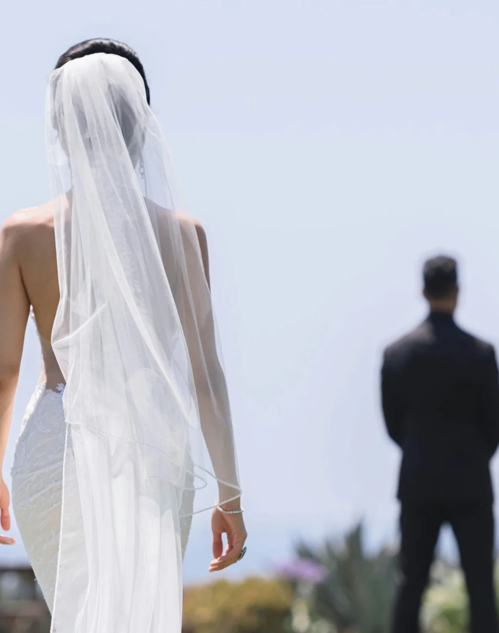 Bride and groom first look