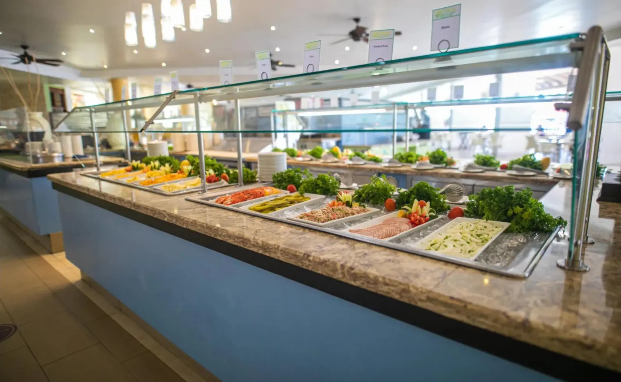 Buffet selection with fresh salads and vegetables at Catalonia Montego Bay
