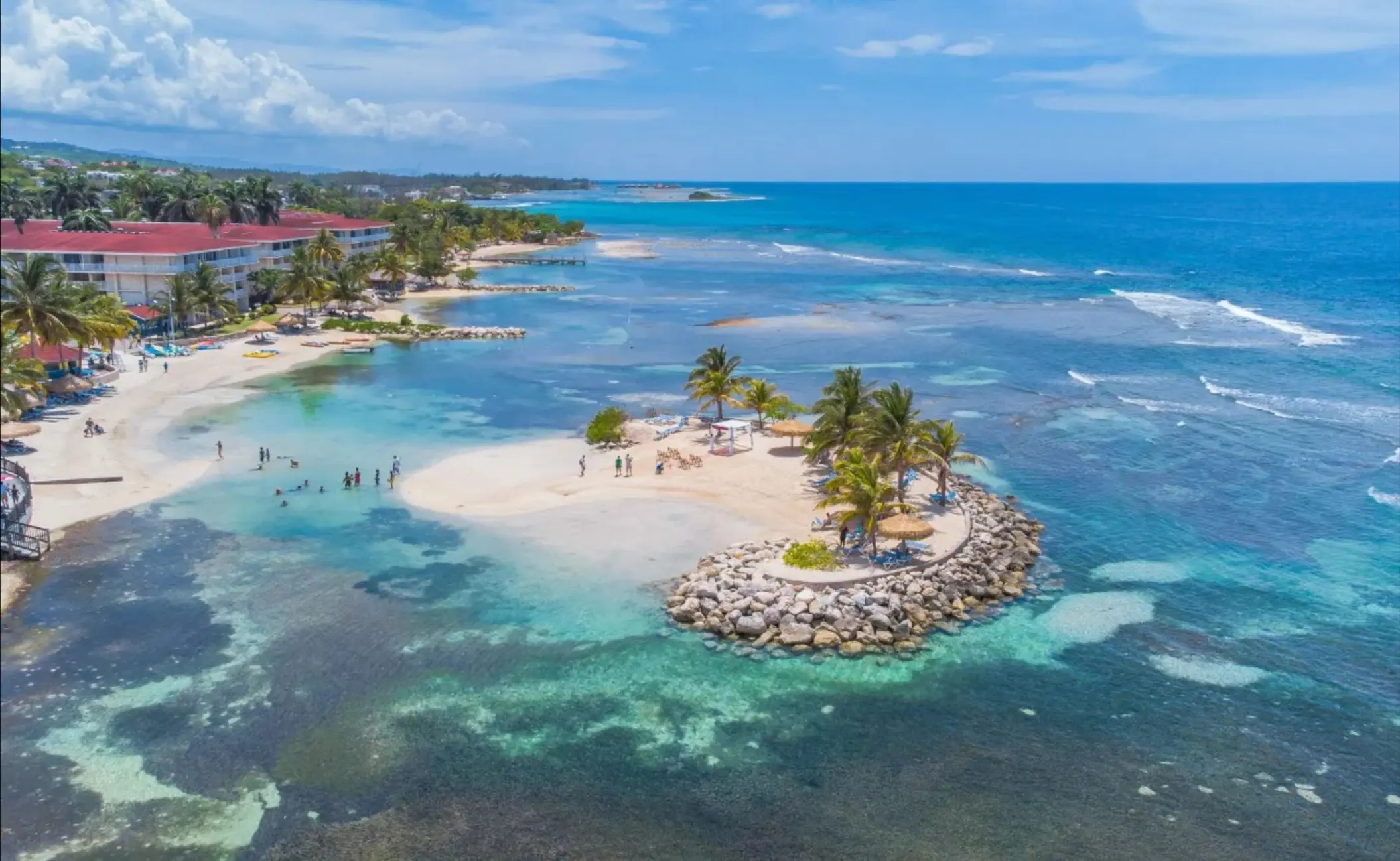 Catalonia Montego Bay private island and beach coastline, Montego Bay