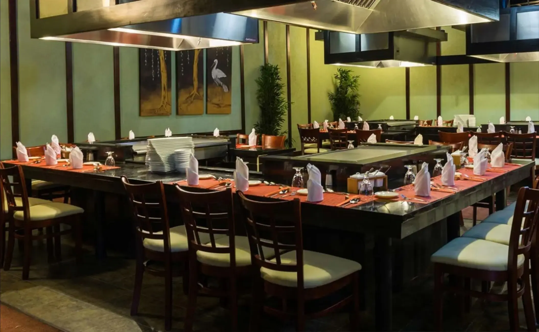 Japanese teppanyaki restaurant seating at Catalonia Montego Bay, Jamaica