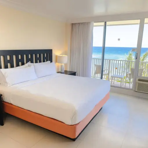 Oceanview suite with a king bed and private balcony at Catalonia Montego Bay, Montego Bay