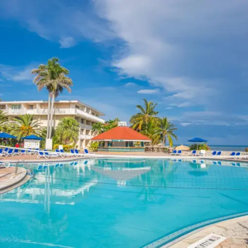 Catalonia Montego Bay swimming pool with a volleyball net and ocean views, Montego Bay