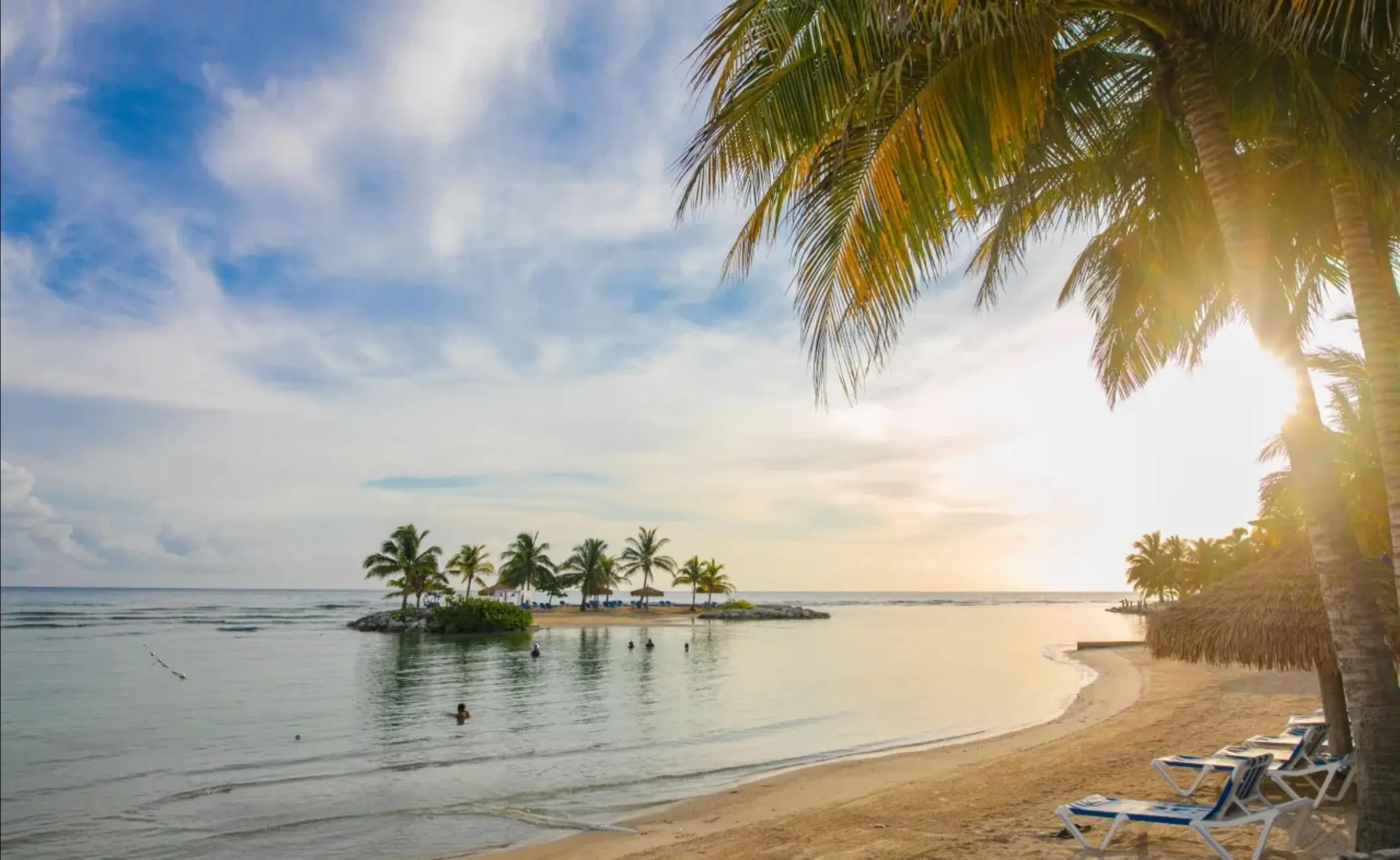 Private island and white sand beach at Catalonia Montego Bay, Jamaica