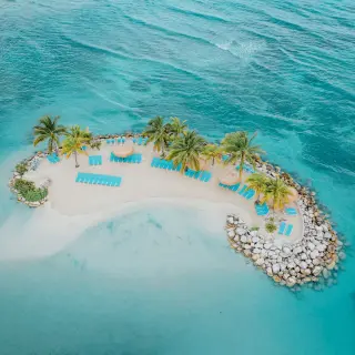 Aerial view of Tek-it Easy private island at Catalonia Montego Bay