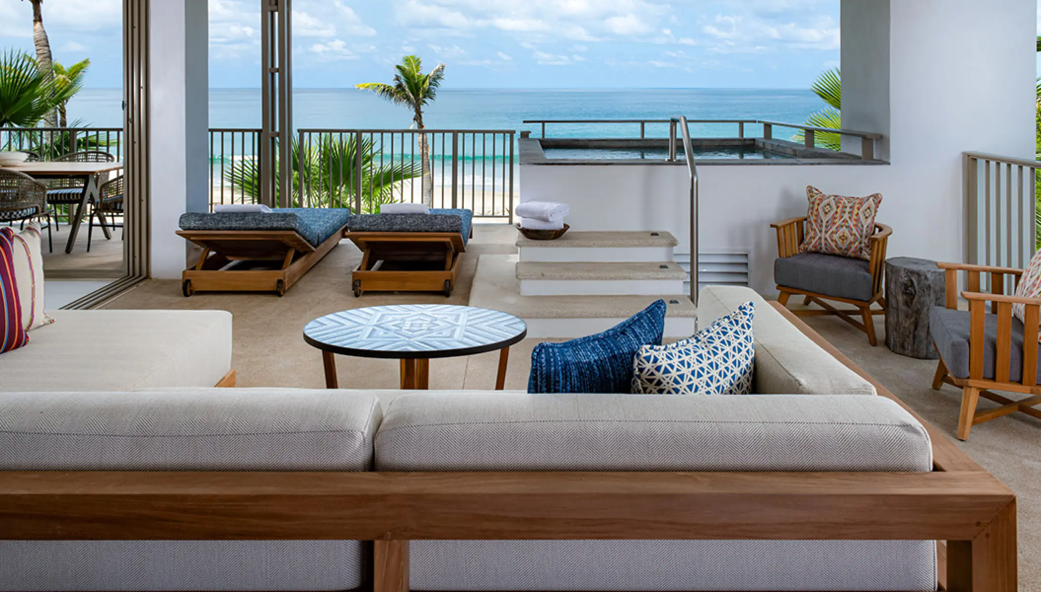 Premiere suite terrace with private plunge pool and ocean views at Conrad Punta de Mita, Puerto Vallarta