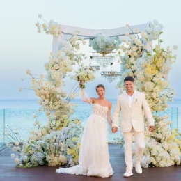 bride and groom at Devossion by Live Aqua Playa del Carmen