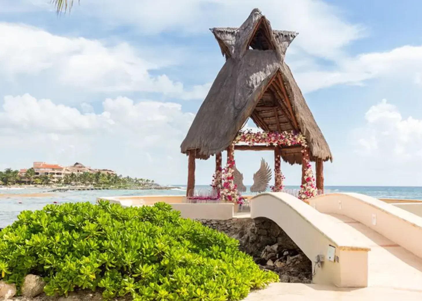 Ceremony decor on the gazebo at dreams aventuras riviera maya