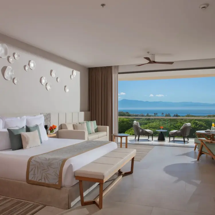 Modern ocean-view guest suite at Dreams Bahia Mita, Puerto Vallarta