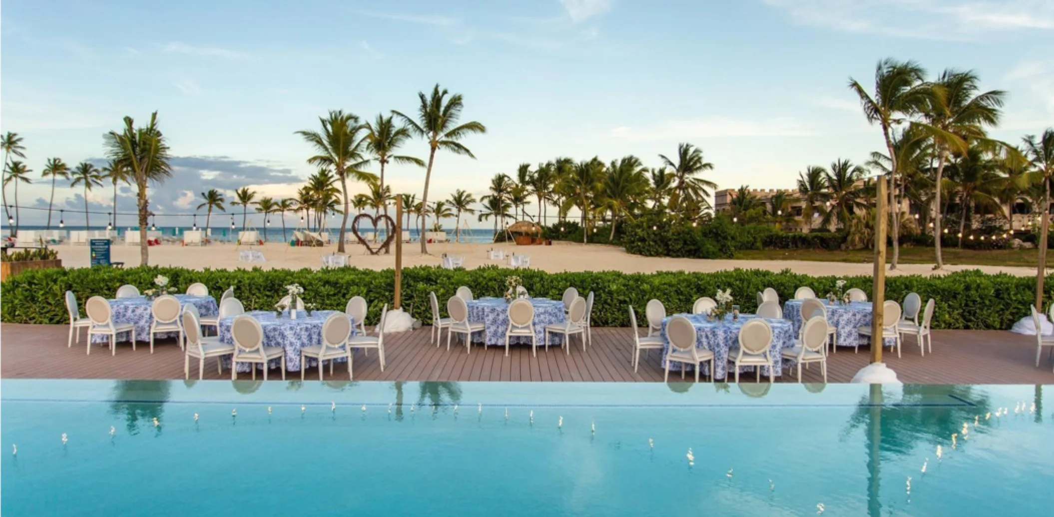 infinity pool deck venue at dreams cap cana