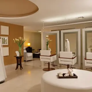 Bridal suite with mirrors and wedding dress on a mannequin at Dreams Cozumel, Cozumel