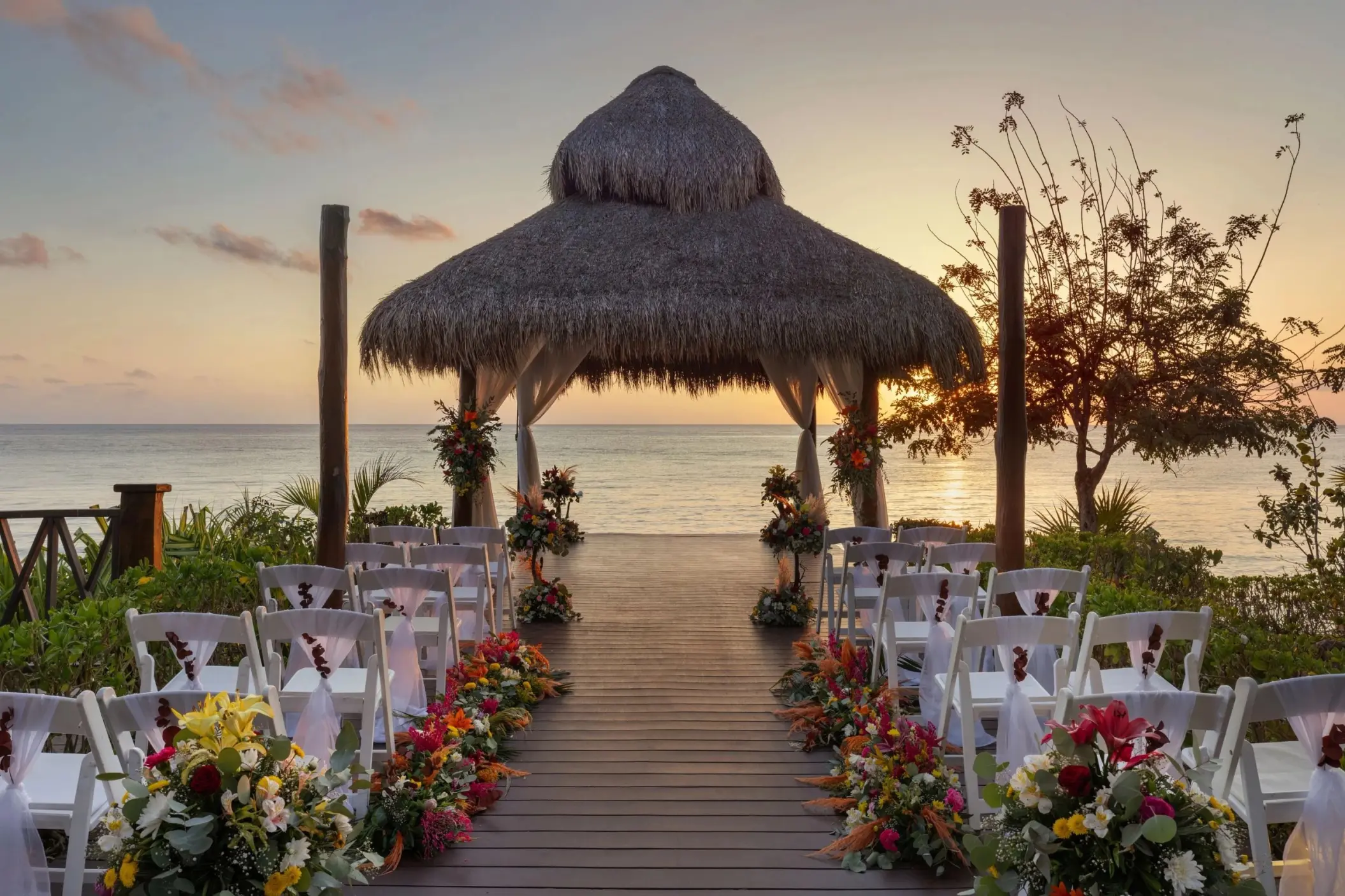 Palapa wedding ceremony at Dreams Cozumel Cape, Cozumel