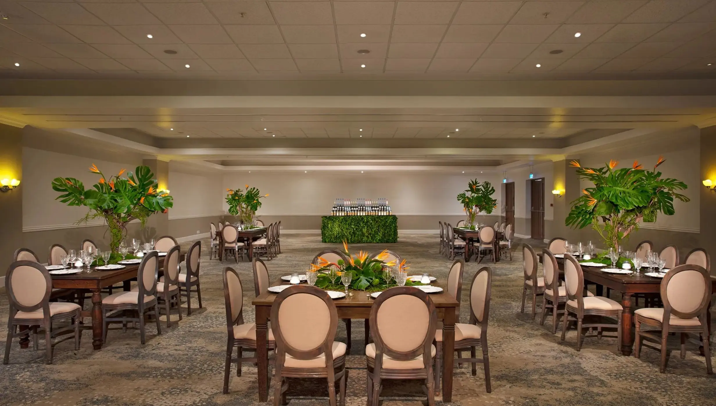 Indoor ballroom wedding reception at Dreams Curacao, Willemstad