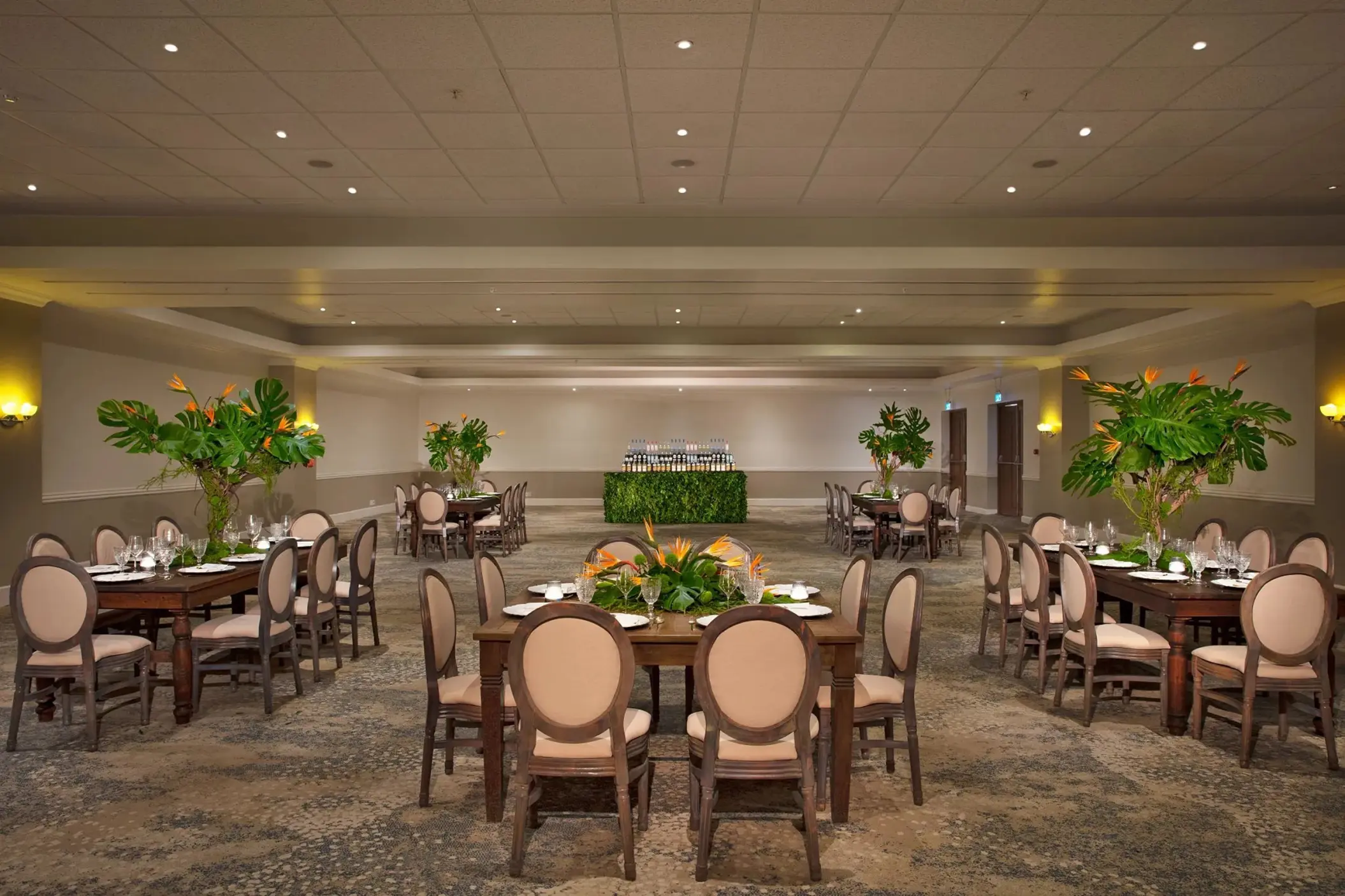 Indoor ballroom wedding reception at Dreams Curacao, Willemstad