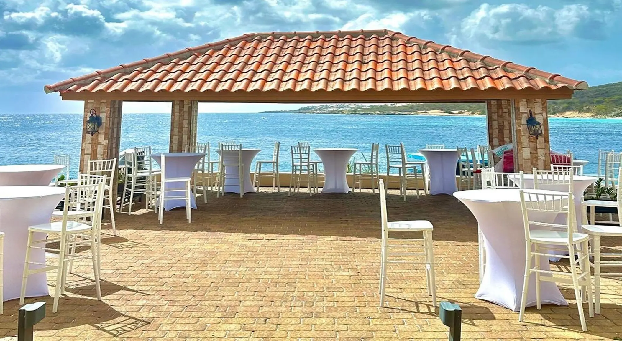 Waterfront wedding reception venue at Dreams Curacao, Willemstad