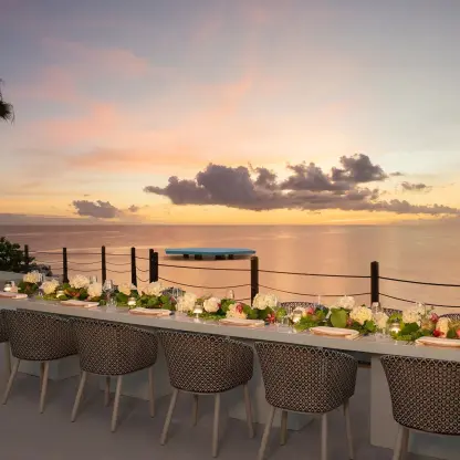 Oceanfront wedding reception at Dreams Curacao, Willemstad