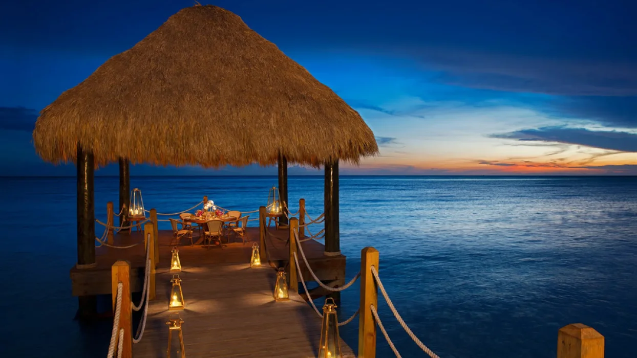 private dinner on the pier at Dreams Dominicus La Romana