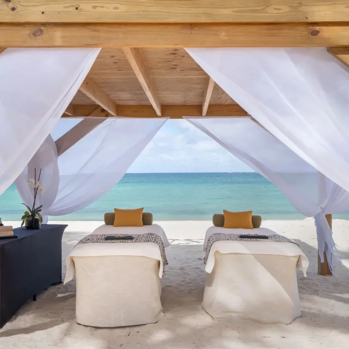 beachfront massage cabana at Dreams Flora Resort & Spa